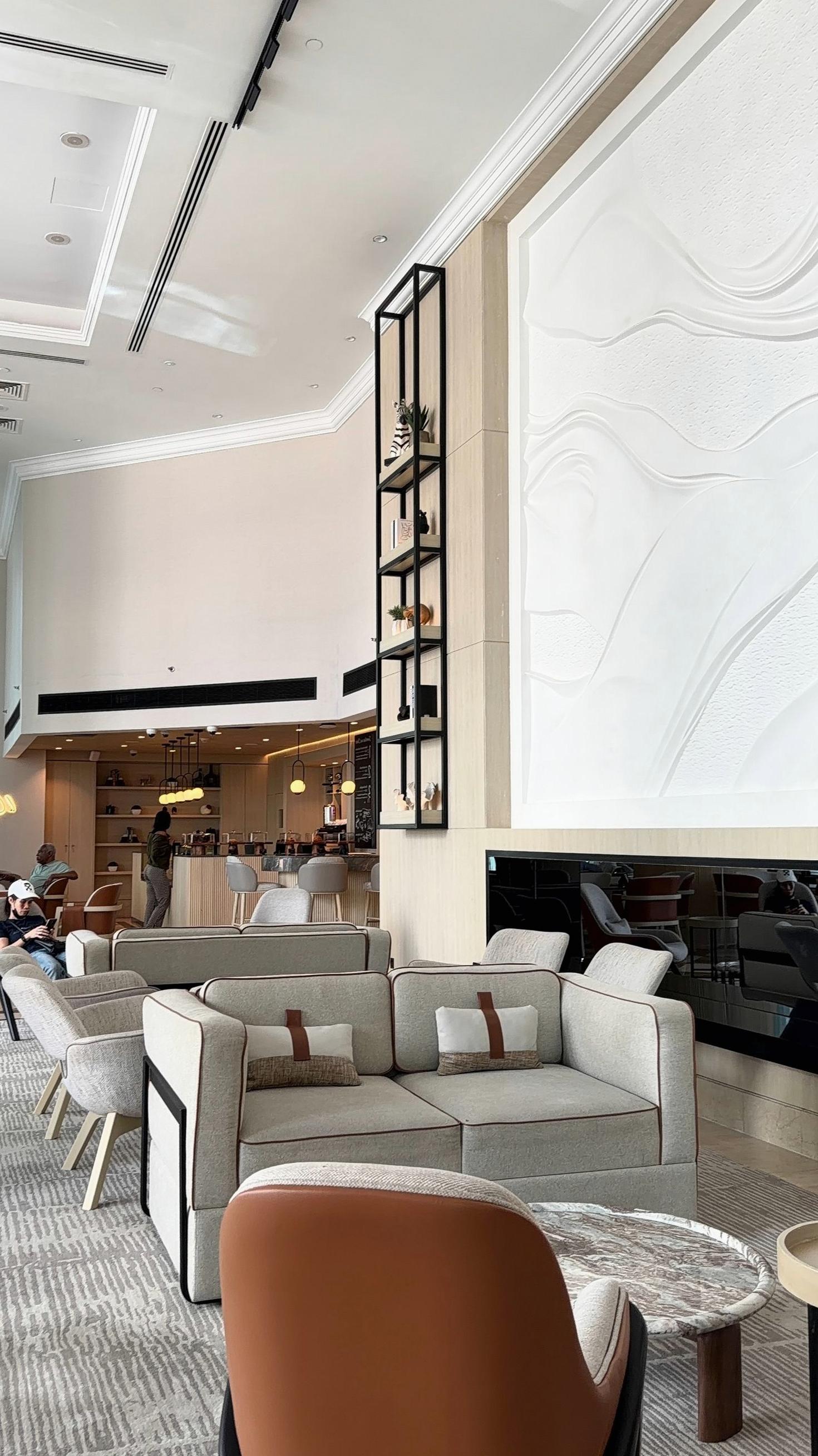 Spacious hotel lobby