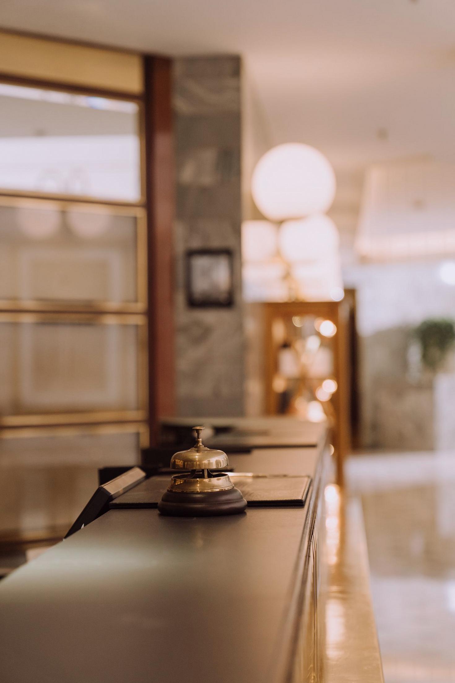 Reception bell in warm lighting